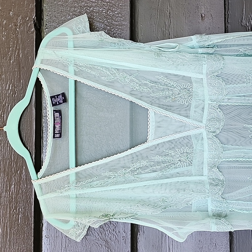 The Pyramid Collection Mint Green Sheer Dress - Picture 4 of 7